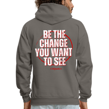 Load image into Gallery viewer, Be The Change Men's Hoodie (Red Line) - asphalt gray