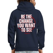 Load image into Gallery viewer, Be The Change Men's Hoodie (Red Line) - navy