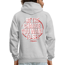Load image into Gallery viewer, Be The Change Men's Hoodie (Red Line) - ash
