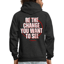 Load image into Gallery viewer, Be The Change Men's Hoodie (Red Line) - charcoal grey