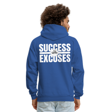 Load image into Gallery viewer, Success Over Excuses Men's Hoodie (White Print) - royal blue