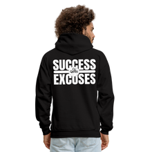 Load image into Gallery viewer, Success Over Excuses Men's Hoodie (White Print) - black