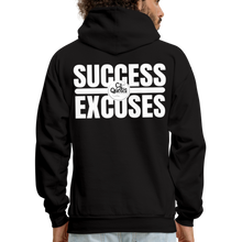 Load image into Gallery viewer, Success Over Excuses Men's Hoodie (White Print) - black