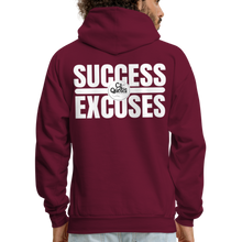 Load image into Gallery viewer, Success Over Excuses Men's Hoodie (White Print) - burgundy