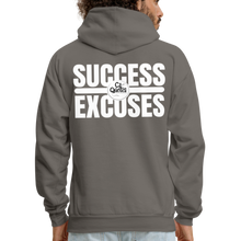Load image into Gallery viewer, Success Over Excuses Men's Hoodie (White Print) - asphalt gray