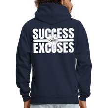 Load image into Gallery viewer, Success Over Excuses Men's Hoodie (White Print) - navy