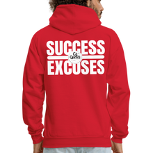 Load image into Gallery viewer, Success Over Excuses Men's Hoodie (White Print) - red