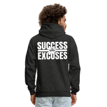 Load image into Gallery viewer, Success Over Excuses Men's Hoodie (White Print) - charcoal grey