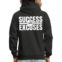 Load image into Gallery viewer, Success Over Excuses Men's Hoodie (White Print) - charcoal grey