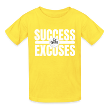 Load image into Gallery viewer, Success Over Excuses Youth Tagless T-Shirt - yellow