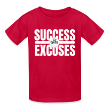 Load image into Gallery viewer, Success Over Excuses Youth Tagless T-Shirt - red