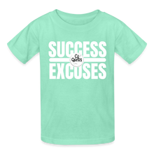 Load image into Gallery viewer, Success Over Excuses Youth Tagless T-Shirt - deep mint