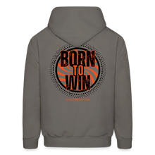 Load image into Gallery viewer, Born To Win Hoodie (Black Print) - asphalt gray