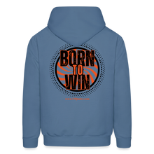 Load image into Gallery viewer, Born To Win Hoodie (Black Print) - denim blue