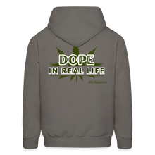 Load image into Gallery viewer, Dope In Real Life Hoodie (White Outline) - asphalt gray