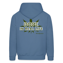 Load image into Gallery viewer, Dope In Real Life Hoodie (White Outline) - denim blue