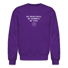 Load image into Gallery viewer, Be Gracious Sweatshirt (White Print) - purple