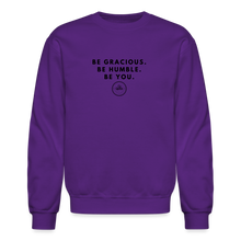 Load image into Gallery viewer, Be Gracious Sweatshirt (Black Print) - purple