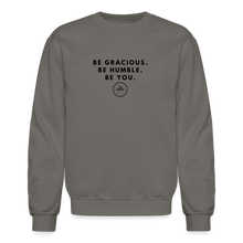 Load image into Gallery viewer, Be Gracious Sweatshirt (Black Print) - asphalt gray