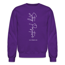 Load image into Gallery viewer, Stay Positive Sweatshirt (White Print) - purple