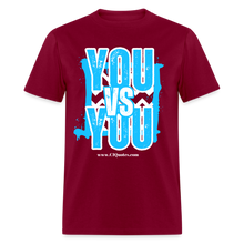 Load image into Gallery viewer, You vs You Unisex Classic T-Shirt (Blue w/ White Outline) - burgundy