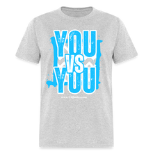 Load image into Gallery viewer, You vs You Unisex Classic T-Shirt (Blue w/ White Outline) - heather gray
