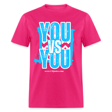 Load image into Gallery viewer, You vs You Unisex Classic T-Shirt (Blue w/ White Outline) - fuchsia
