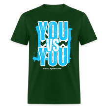 Load image into Gallery viewer, You vs You Unisex Classic T-Shirt (Blue w/ White Outline) - forest green