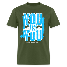 Load image into Gallery viewer, You vs You Unisex Classic T-Shirt (Blue w/ White Outline) - military green