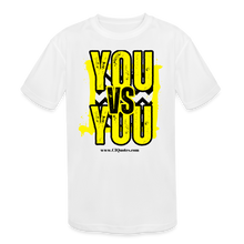 Load image into Gallery viewer, You vs You (Yellow w/ Black Outline) Kids' Moisture Wicking Performance T-Shirt - white
