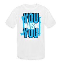 Load image into Gallery viewer, You vs You (Blue w/ Black Outline) Kids' Moisture Wicking Performance T-Shirt - white