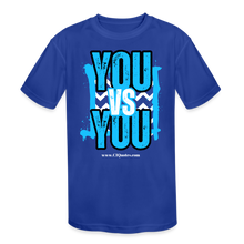 Load image into Gallery viewer, You vs You (Blue w/ Black Outline) Kids' Moisture Wicking Performance T-Shirt - royal blue