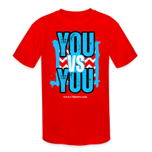 Load image into Gallery viewer, You vs You (Blue w/ Black Outline) Kids' Moisture Wicking Performance T-Shirt - red
