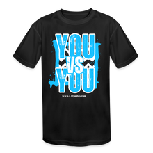 Load image into Gallery viewer, You vs You (Blue w/ White Outline) Kids' Moisture Wicking Performance T-Shirt - black
