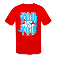 Load image into Gallery viewer, You vs You (Blue w/ White Outline) Kids' Moisture Wicking Performance T-Shirt - red