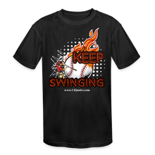 Load image into Gallery viewer, Keep Swinging Kids' Moisture Wicking Performance T-Shirt - black