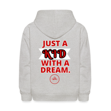 Load image into Gallery viewer, Just A Kid Hoodie (Red) - heather gray