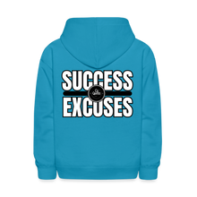 Load image into Gallery viewer, Success Over Excuses Kids' Hoodie - turquoise