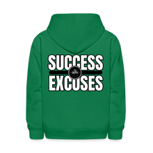 Load image into Gallery viewer, Success Over Excuses Kids' Hoodie - kelly green