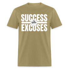 Load image into Gallery viewer, Success Over Excuses Unisex Classic T-Shirt (White Lettering) - khaki
