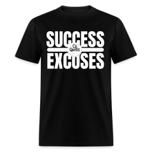 Load image into Gallery viewer, Success Over Excuses Unisex Classic T-Shirt (White Lettering) - black