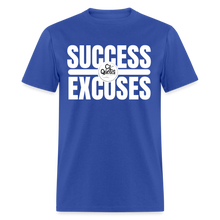 Load image into Gallery viewer, Success Over Excuses Unisex Classic T-Shirt (White Lettering) - royal blue