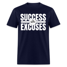 Load image into Gallery viewer, Success Over Excuses Unisex Classic T-Shirt (White Lettering) - navy