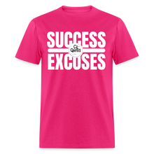 Load image into Gallery viewer, Success Over Excuses Unisex Classic T-Shirt (White Lettering) - fuchsia