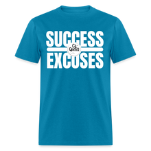 Load image into Gallery viewer, Success Over Excuses Unisex Classic T-Shirt (White Lettering) - turquoise