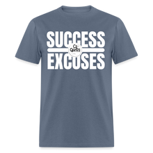 Load image into Gallery viewer, Success Over Excuses Unisex Classic T-Shirt (White Lettering) - denim