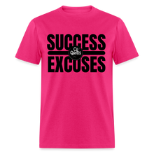 Load image into Gallery viewer, Success Over Excuses Unisex Classic T-Shirt (Black Lettering) - fuchsia