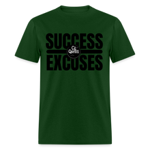 Load image into Gallery viewer, Success Over Excuses Unisex Classic T-Shirt (Black Lettering) - forest green