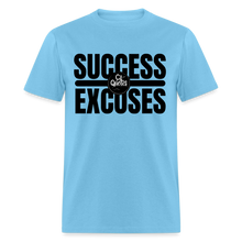 Load image into Gallery viewer, Success Over Excuses Unisex Classic T-Shirt (Black Lettering) - aquatic blue