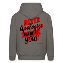 Load image into Gallery viewer, Never Apologize Hoodie (Red) - asphalt gray